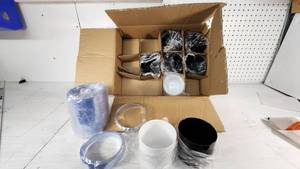 lot 103 image: Black 3-Wick Tumbler Jar Set including Item #HG1726A2, Various Sizes and Colors - 3 14 Tall - 8 of them