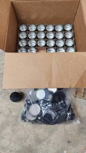 lot 106 image: Candlescience 4 oz. Black Candle Tins and Lids - 60 Tins, Lids Not Counted