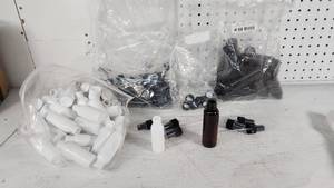 lot 117 image: Lot of Plastic Bottles and Fine Mist Sprayers Including Bulk Apothecary Black Fine Mist Sprayers