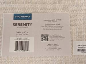 lot 156 image: GERTMENIAN SERENITY WIDE RUNNER AMORA CREAM