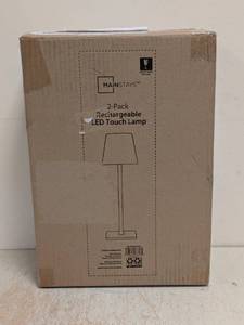 lot 67 image: NEW MAINSTAYS RECHARGEABLE LED TOUCH LAMP 2PK