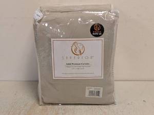 lot 141 image: SUPERIOR SOLID PREMIUM CURTAINS 2 BLACKOUT PANELS IVORY