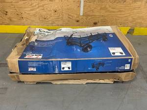 lot 63 image: Strongway Steel Utility Cart, 1500-Lb., 12 Cu. Ft. Capacity, 52in.L x 34.7in.W x 30.5in.H MSRP $229.99