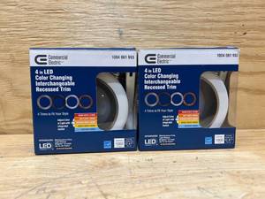 lot 110 image: 4 in. Adjustable CCT Integrated LED Recessed Light Trim Can Light with 4 Trim Color Trim Options 1000 Lumens Dimmable (lot of 2)