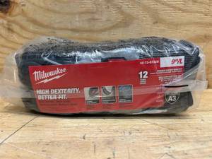 lot 116 image: Large High Dexterity Cut 3 Resistant Polyurethane Dipped Outdoor & Work Gloves (12-Pack)