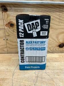 lot 188 image: Dap 18118 10.1 oz. Alex Plus All Purpose Acrylic Latex Adhesive Caulk, Slate Gray, Pack of 12