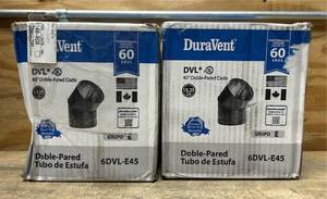 lot 205 image: DuraVent Double-Wall StovePipe lot of 2