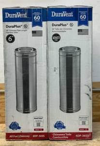 lot 207 image: DuraVent DuraPlus 36  Chimney Pipe Length Stainless Steel lot of 2