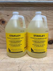 lot 213 image: STANLEY STCD0004 Concrete and Degreaser Detergent, Yellow (lot of 2)