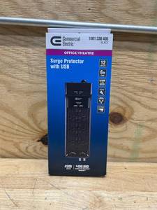 lot 226 image: 6 ft. 12-Outlet Surge Protector with Coax and USB RJ45, Black