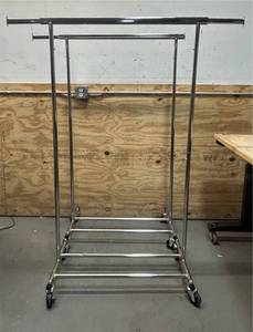 lot 228 image: Clothing Rack 18  W x 63  H 51-12  L lot of 2