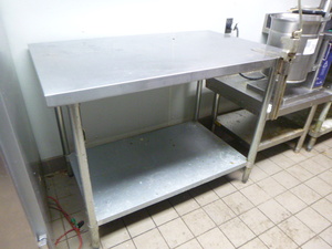 lot 25 image: Stainless Steel Table with Can Opener