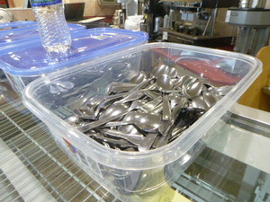 lot 55 image: Tub Full of Spoons
