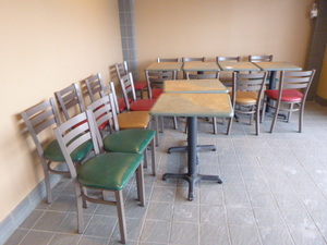 lot 6 image: 6 Tables and 16 Chairs