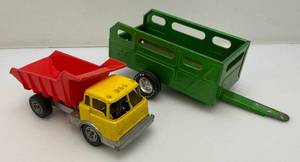 lot 109 image: Vintage Die Cast Hubley Truck &amp Nylint Trailer
