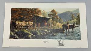 lot 187 image: Unframed Frank Mittelstadt Jacobs Wagon Pencil Signed Limited Editon 64144 Wildlife Print