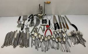 lot 196 image: Misc. Dinner Silverware, Utensils And More