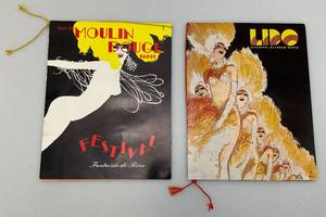 RARE 1973 Champs ELYSEES Paris Cabaret Program & 1975 Moulin Rouge Paris Festival Program