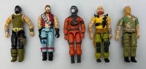 1980's GI JOE Action Figures Including Barbague, Chuckles, Crocmaster, Monkeywrench & Taurus
