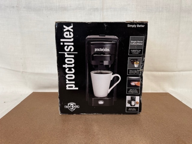 lot 399 image: Proctor Silex Single-Serve Coffee Maker in Box