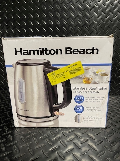 lot 358 image: Hamilton Beach Stainless Steel Kettle 1.2 Liter 1500W