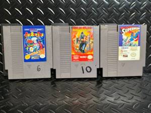 lot A-204 image: Nintendo NES Cartridges - BurgerTime (Data East), Ninja Gaiden (Tecmo), Superman (Lot of 3)