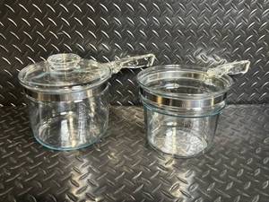 lot 212 image: Drexel Clear Glass Jars with Lids - 2-Piece Set - Made in USA