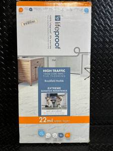 lot 234 image: LifeProof High Traffic Rigid Core Vinyl Tile Flooring - Brookfield Marble, 22 mil Wear Layer