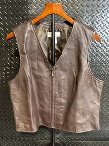 lot 264 image: Croft & Barrow Lambskin Leather Vest XL - Brown