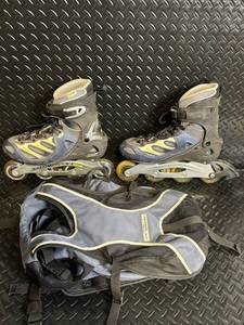 lot 285 image: Salomon Inline Skates - EU 44  US 10 (Mens) - Includes Salomon Backpack