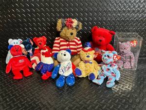lot 287 image: TY Beanie Babies Patriotic USA Bear Collection - Assorted Bears