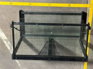 lot 310 image: George Glass Display Cabinet - Black Metal Frame, 2 Shelves