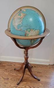 lot 48 image: Electric Rand McNally Terrestrial Globe on Pawfoot Stand