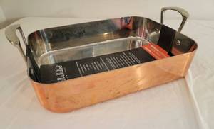 lot 150 image: Copper Clad Cookware  Wok  Roaster  Sauce Pan