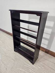 lot 165 image: Dark Wood Media Storage Rack  Book Shelf