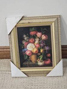 lot 133 image: Flemish-Style Floral Still Life Decorative Oil Painting