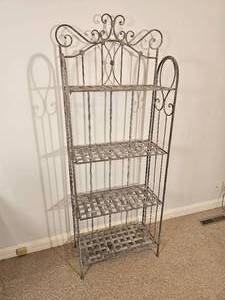 lot 210B image: Scrolled Wire Folding Bakers Rack Unit B