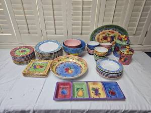 lot 38 image: Sango Sangria Hand-Painted Dinnerware &amp Accessory Collection