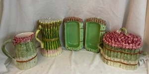 lot 226 image: Certified International Asparagus Motif Serving and Tableware Set - (5)