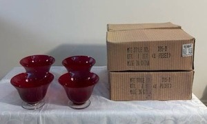 lot 246 image: Set of Twelve Ruby Red Dessert or Sherbet Cups with Boxes