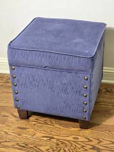 lot 257 image: Upholstered Storage Ottoman with Nailhead Trim