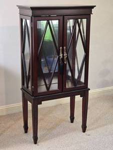 lot 30 image: Glass Door Display Cabinet on Stand
