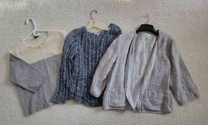 lot 136 image: Eileen Fisher Sweaters and Jackets  sizes LXL