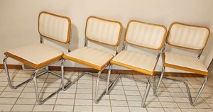 lot 20 image: Marcel Breuer Cesca Style Cantilever Dining Chairs  set of 4