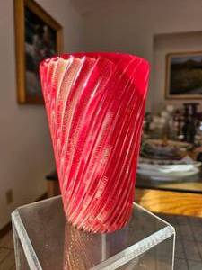 lot 40 image: Murano Art Glass Spiral Vase, Artist Signed