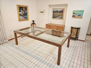 lot 20A image: Stunning Large Mid Century Sawhill Furniture Inc. Dining Table