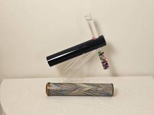 lot 198 image: Decorative Kaleidoscope Pair with Colorful Glass Chambers