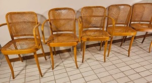lot 112 image: MCM Josef Hoffmann Style Bentwood Cane Bistro Chairs by Stendig, as