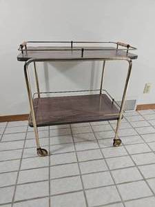 lot 113 image: Retro MCM Bar Cart on Casters