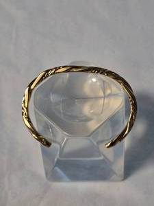 lot 39B image: 14K Yellow Gold Braided Cuff Bracelet